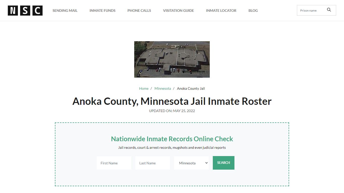 Anoka County, Minnesota Jail Inmate Roster